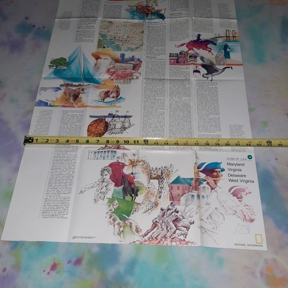 Vintage Map National Geographic USA Maryland Delaware West Virginia Virginia - Picture 5 of 5